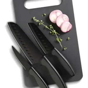 Jogo de facas e tábua gourmet