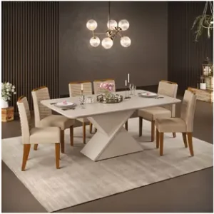 Mesa de jantar 6 lugares + cadeiras