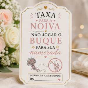 Taxa pra noiva não jogar o buquê pra sua namorada